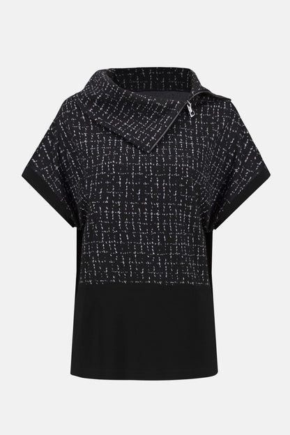 Jacquard Checkered Print Boxy Tunic