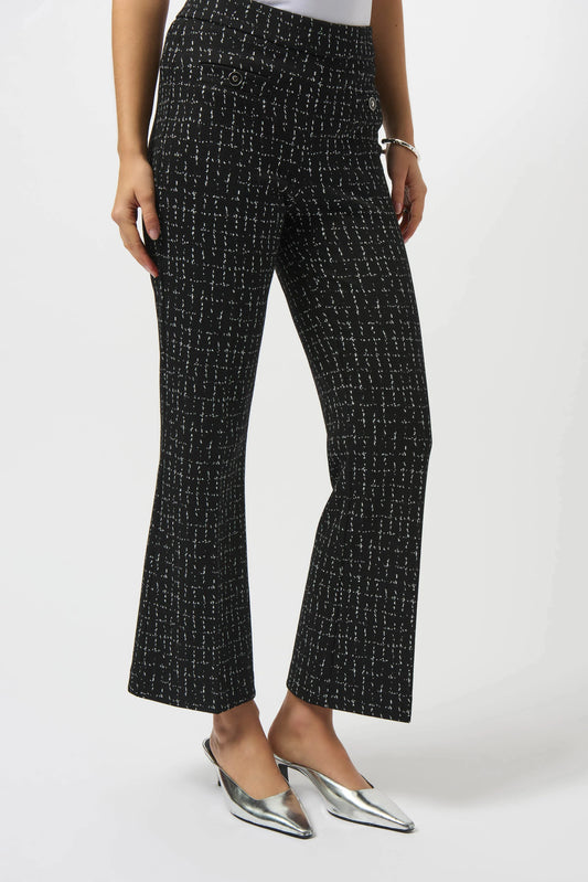 Jacquard Checkered Print Flared Pants