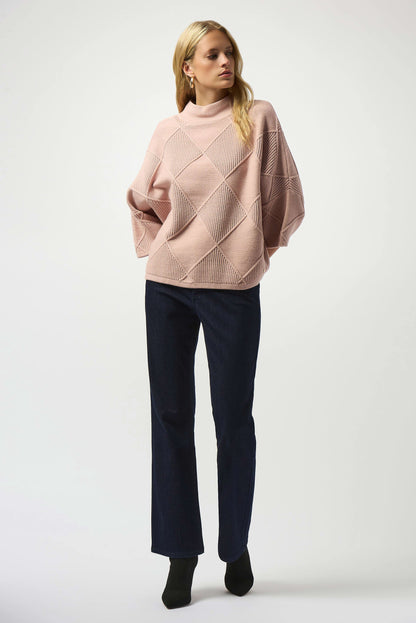 Textured Sweater Knit Mock Neck Pullover