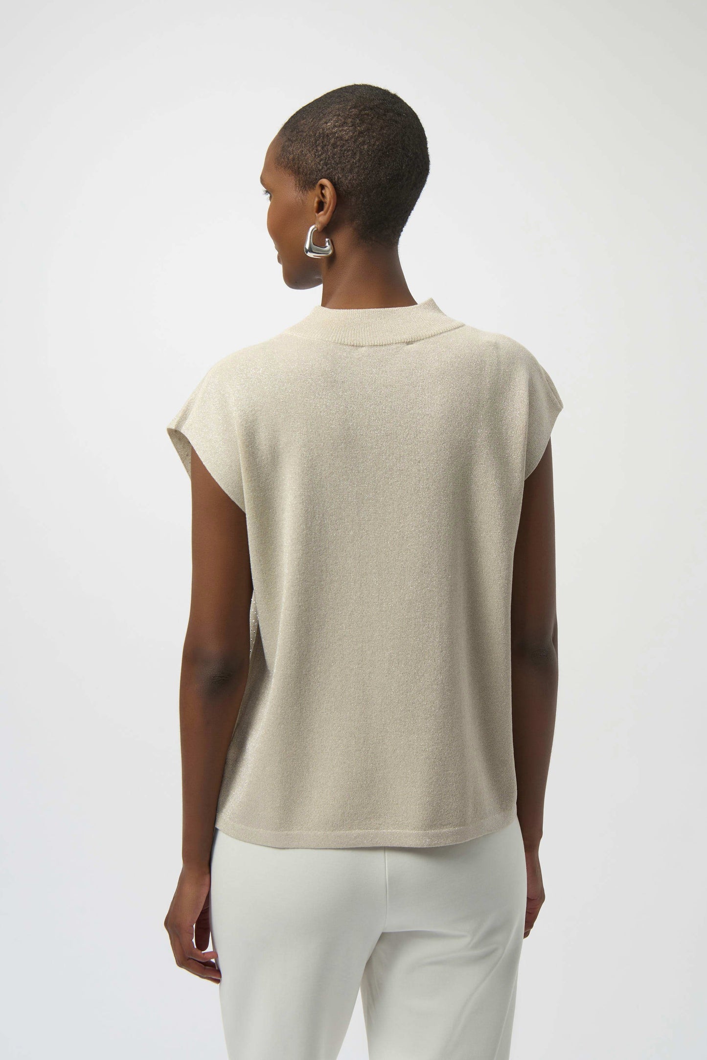 Sweater Knit Sleeveless Pullover with Iron-On Detail