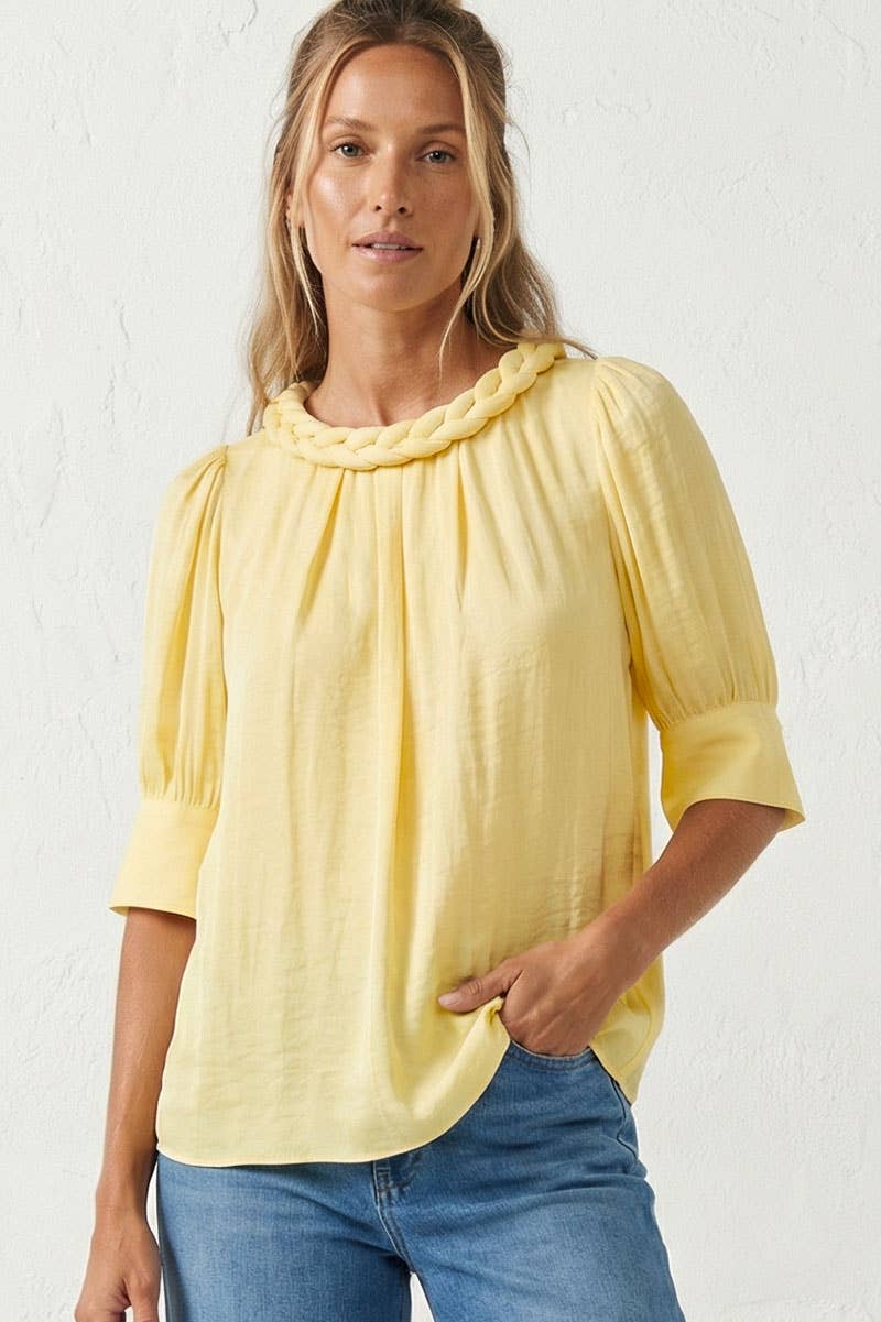 Half Sleeve Braided Detail Blouse
