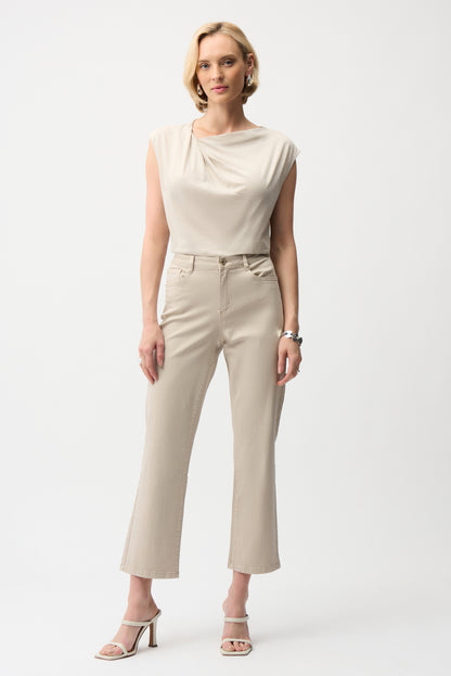 Cotton Top With Asymmetrical Collar