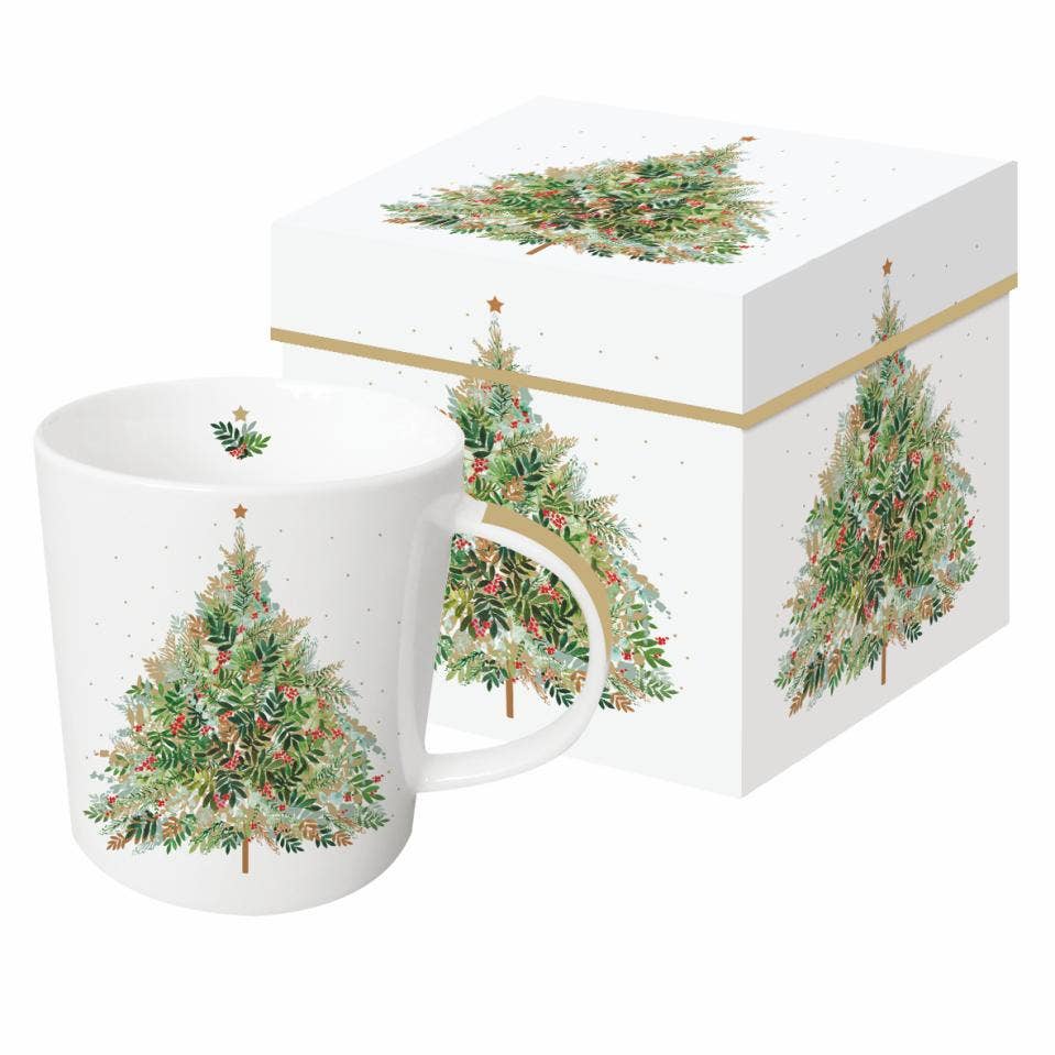 MUG IN GIFT BOX-CHRISTMAS HILL TREE