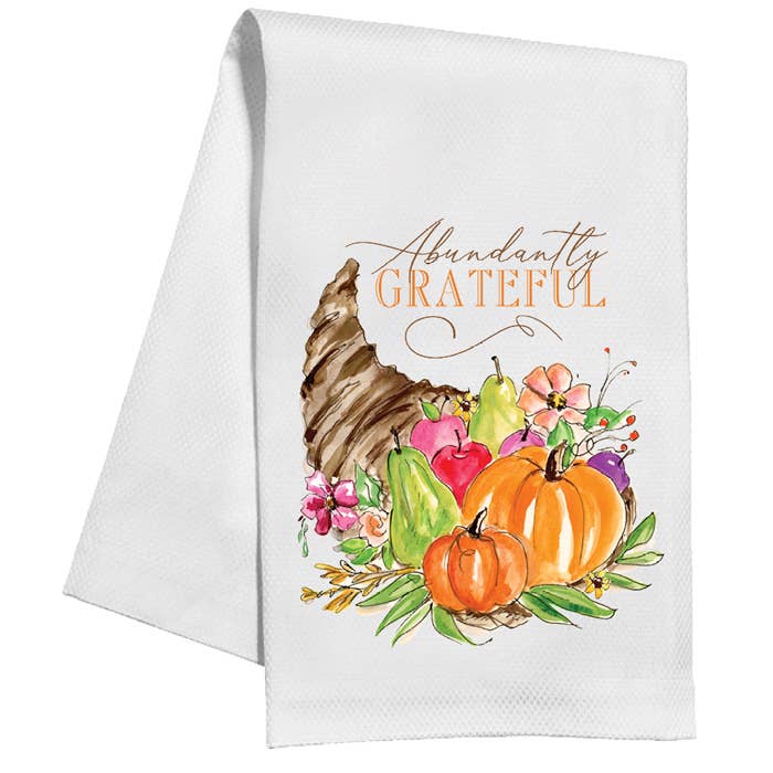 Abundantly Grateful Cornucopia Kitchen Towel