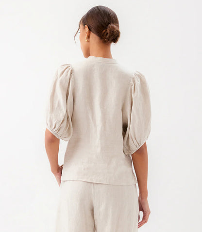 Puff Sleeve Linen Shirt
