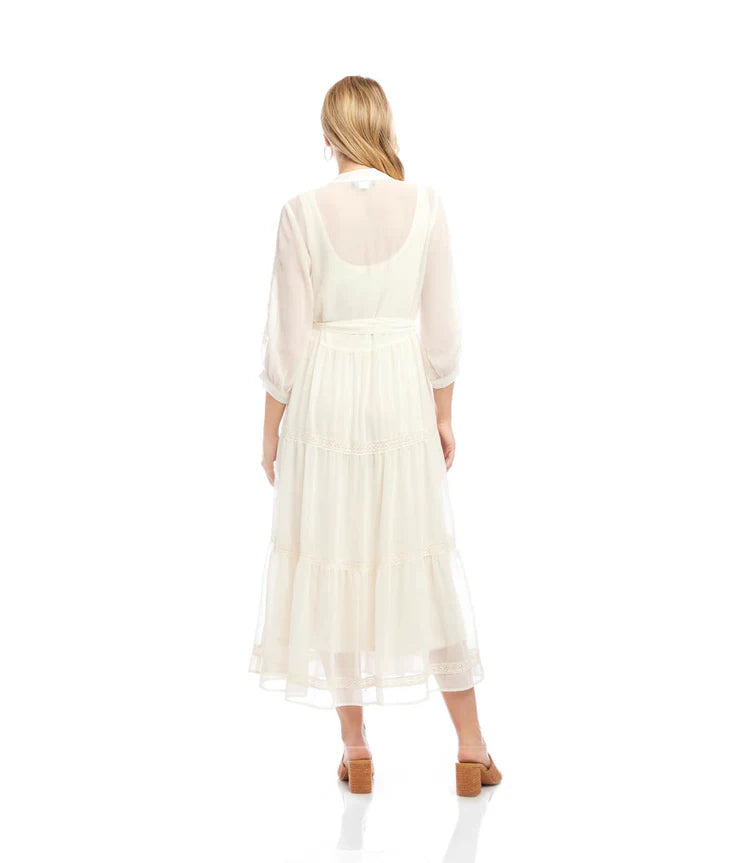 Embroidered Tiered Dress