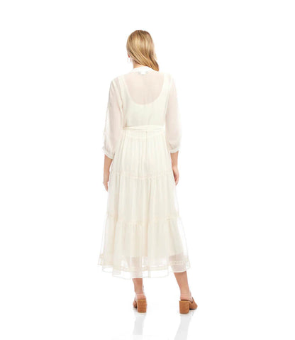 Embroidered Tiered Dress