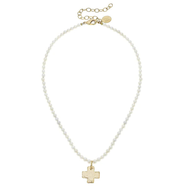 Susan Shaw Beaded Cross Necklace