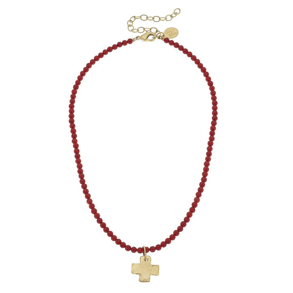 Susan Shaw Beaded Cross Necklace