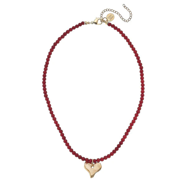 Susan Shaw Beaded Heart Necklace