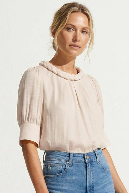 Half Sleeve Braided Detail Blouse