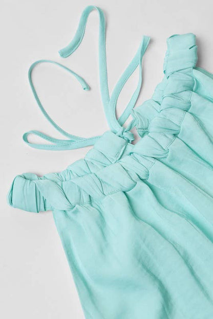 Twisted Halter Style Top With Tie Back