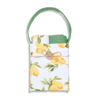 ELSIE & ZOEY  3 Piece Lemon Tree Tea Towel Set