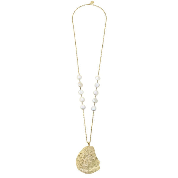 Long Oyster and Pearl Necklace