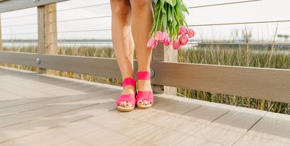 Peachtree- Ankle Strap Cork Wedge Sandal