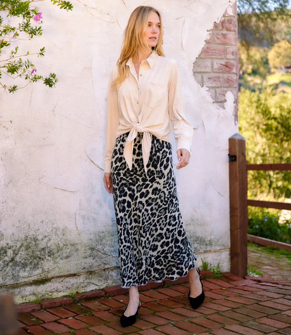 Bias Cut Midi Skirt