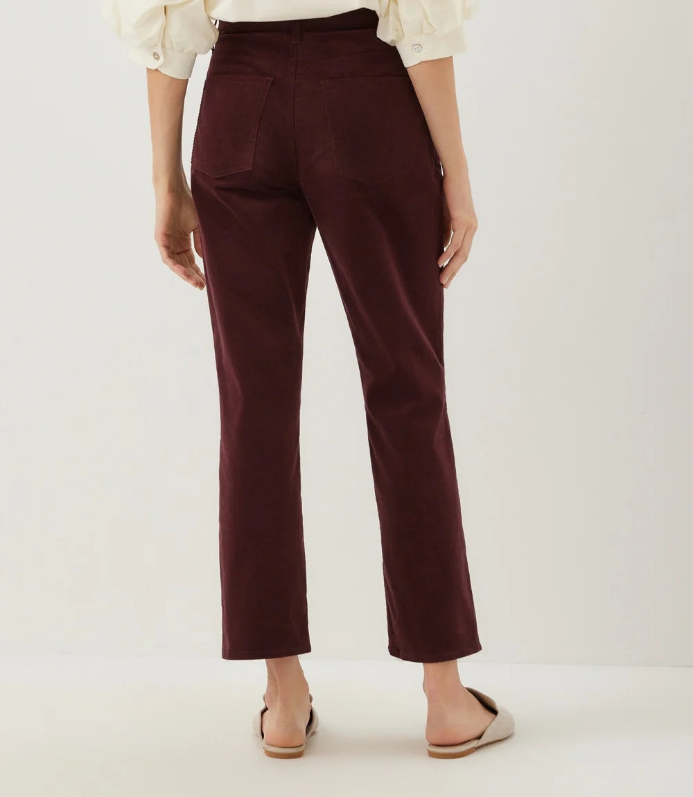 Corduroy Ankle Pants- Wine