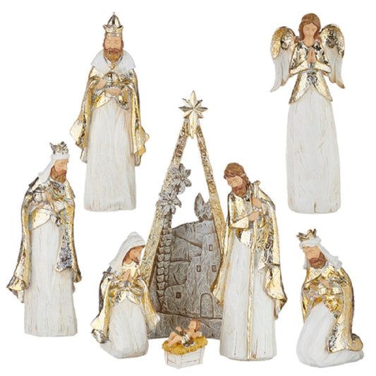 Raz 11.75" Metallic Nativity 8 pcs