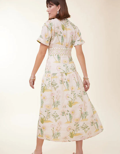 Natalee Midi Dress Enclave Stripe Floral Springs