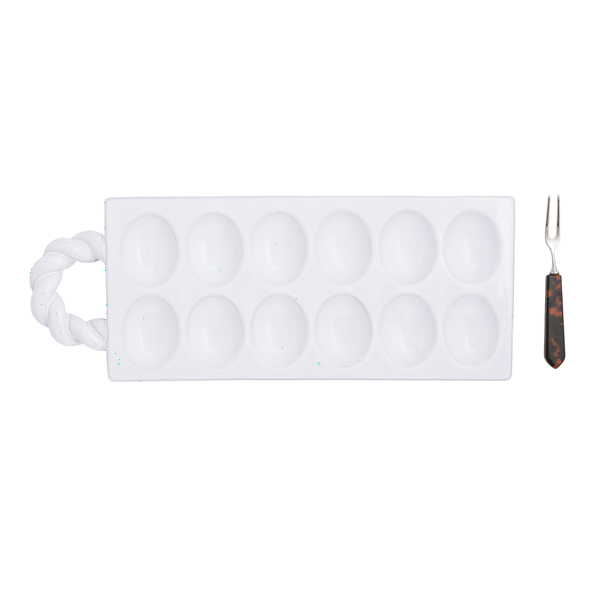 Ceramic Twist Deviled Egg Set