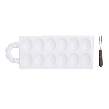 Ceramic Twist Deviled Egg Set