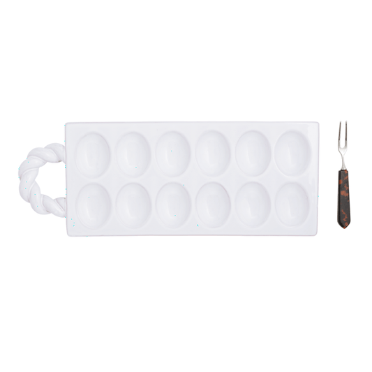 Ceramic Twist Deviled Egg Set