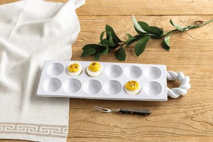 Ceramic Twist Deviled Egg Set