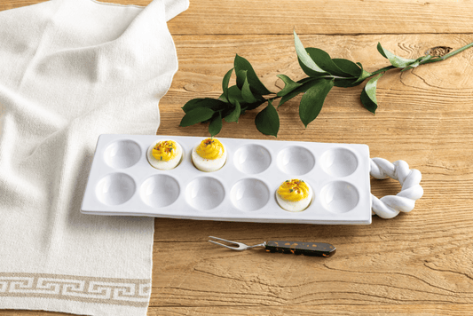 Ceramic Twist Deviled Egg Set