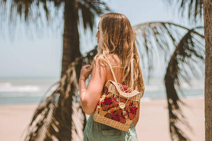 Fire Bohemian Straw Bag