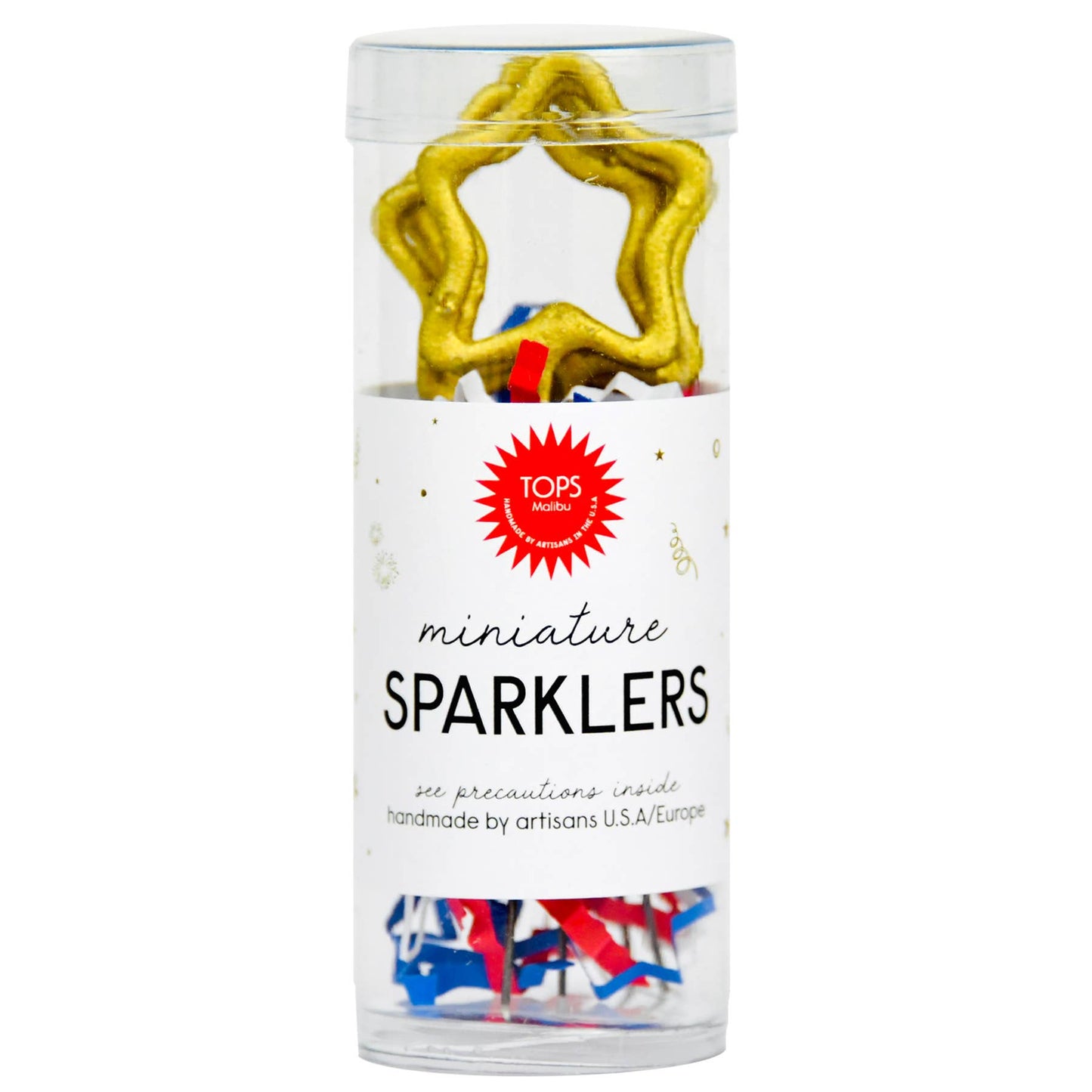 Mini 4" Gold Star Sparkler Wands - 4th of July - Tube of 4