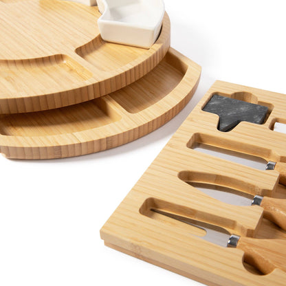 Two Drawer Bamboo Charcuterie Board Set