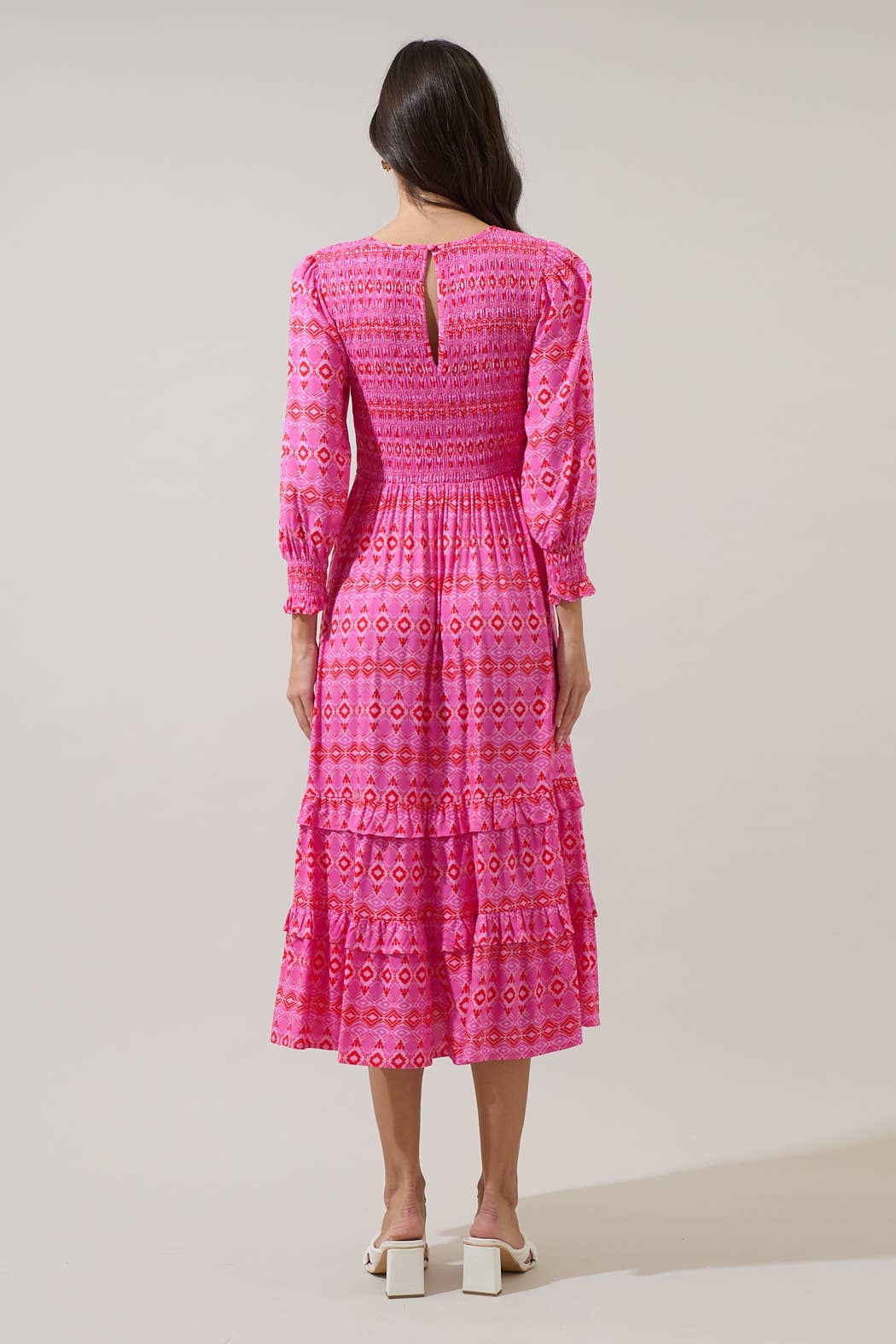 Mirany Ikat Ludlow Smocked Midi Dress