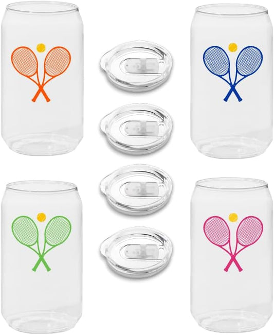 Tennis Tritan Unbreakable Can Cups w/ Lids