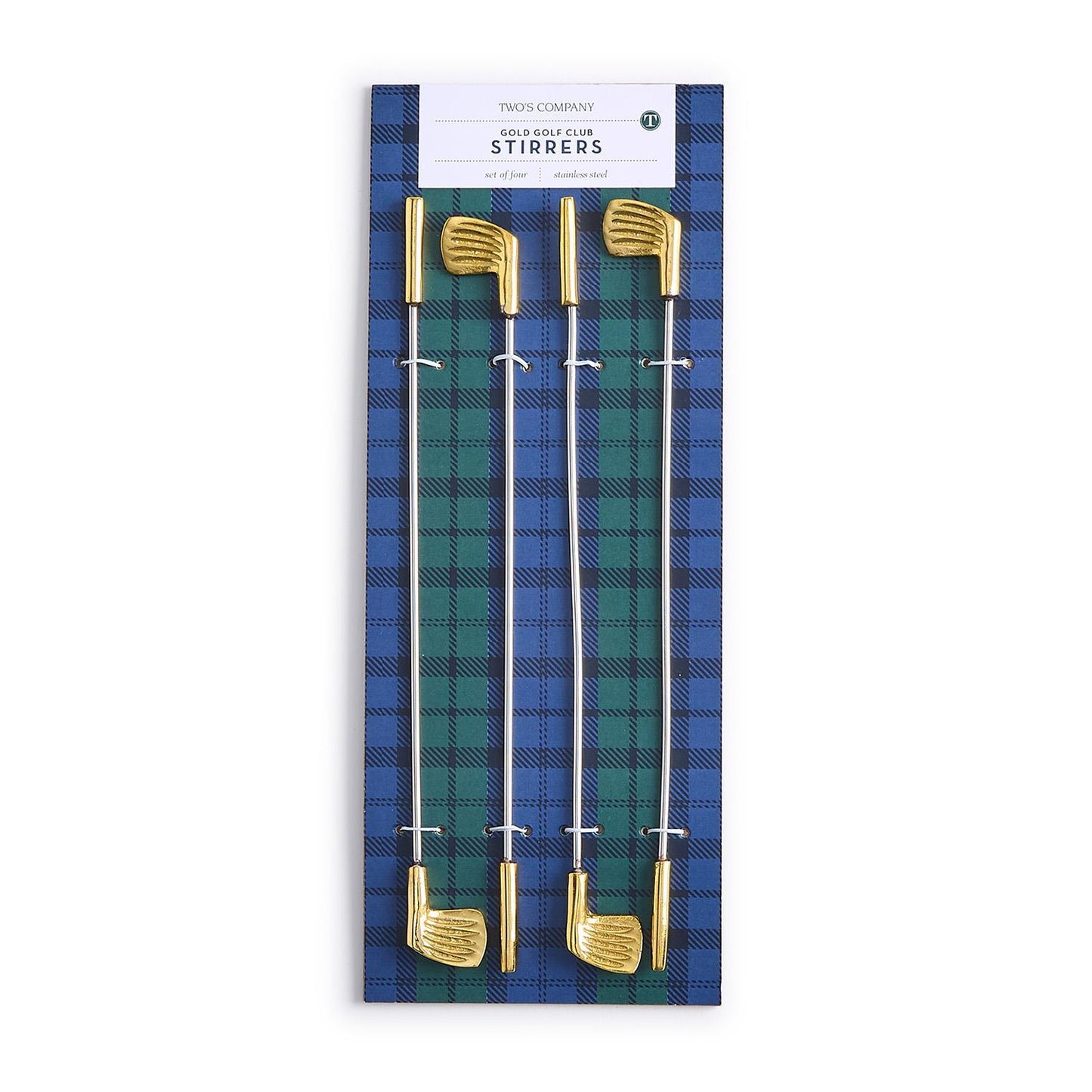 Set of 4 Gold Golf Club Stirrers