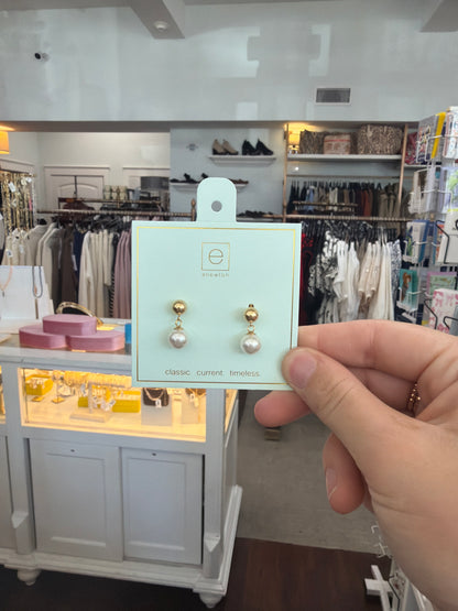 Classic Ball Drop Stud-Pearl