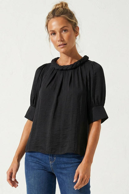 Half Sleeve Braided Detail Blouse