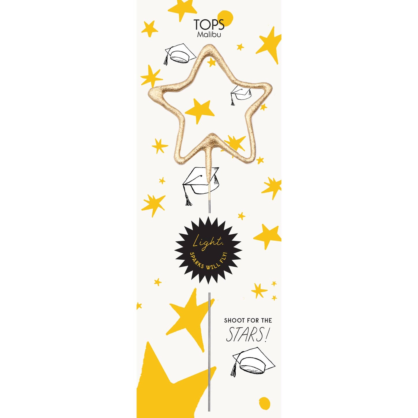 Grande 12" Gold Star Sparkler Wand Card - Graduation