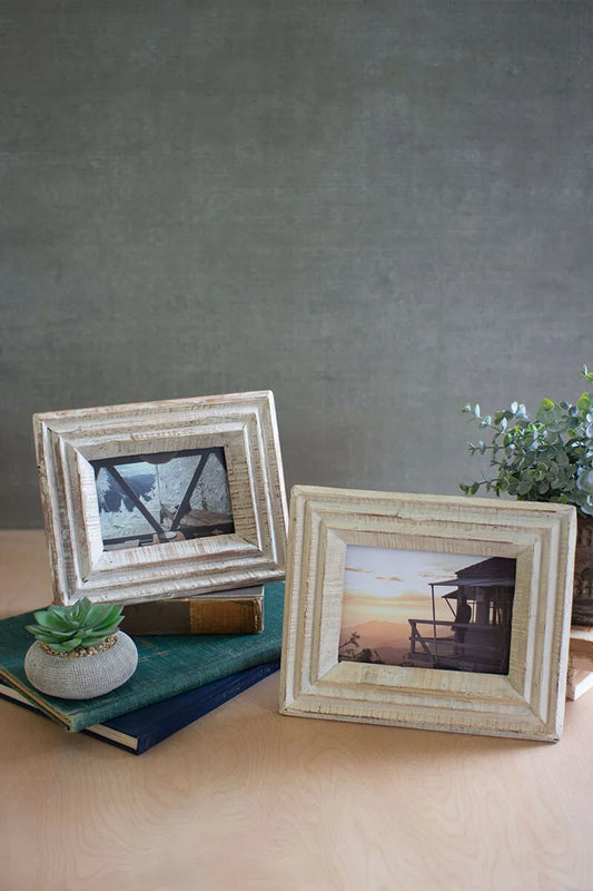 Recycled White Wash Wood Photo Fram