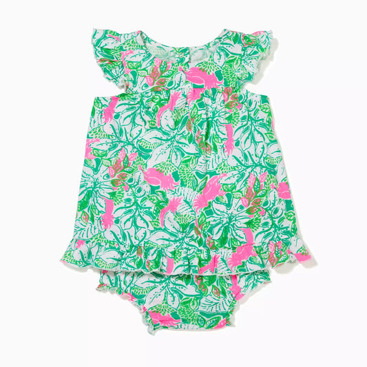 Cecily Infant Dress - Botanical Green Just Wing It