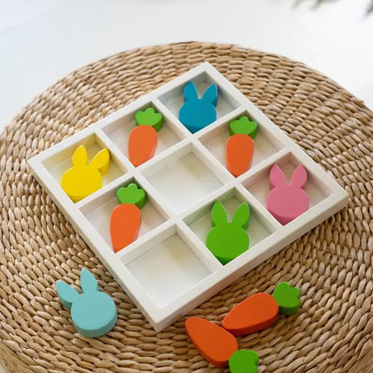 Painted Wood Easter Tic-Tac-Toe