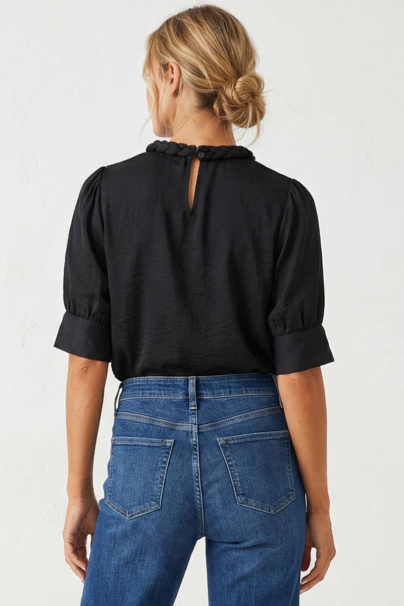 Half Sleeve Braided Detail Blouse