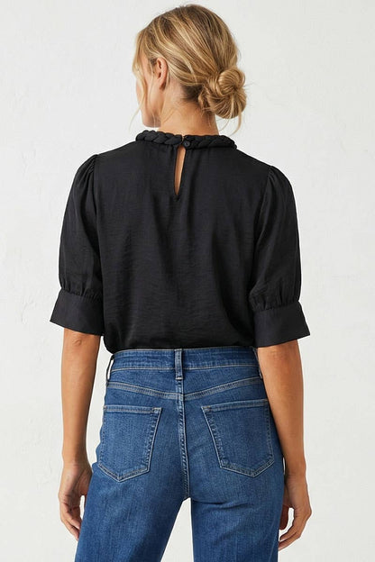 Half Sleeve Braided Detail Blouse