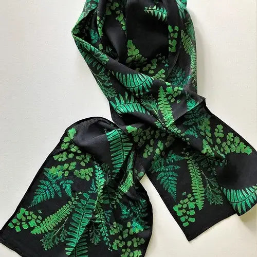 Midnight Fern Cotton Scarf