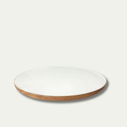 Jeanne Fitz Wood & White Collection Lazy Susan