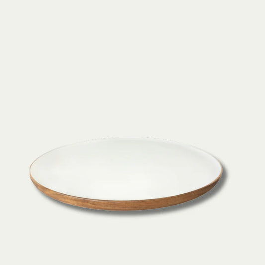 Jeanne Fitz Wood & White Collection Lazy Susan