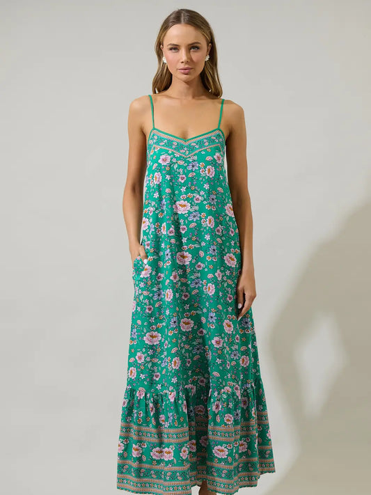 Tali Floral Valle Tie Back Maxi Dress