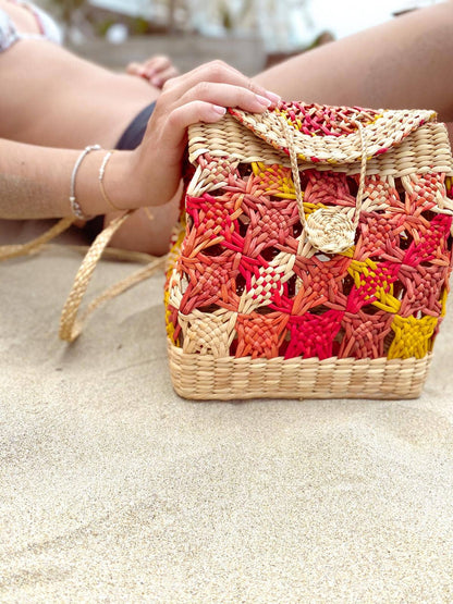 Fire Bohemian Straw Bag