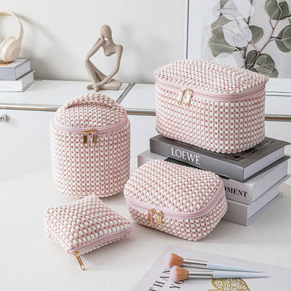 4 pcs Portable Corduroy Travel Toiletry Bag