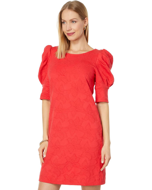 Knowles Elbow Sleeve Dress - Ruby Red