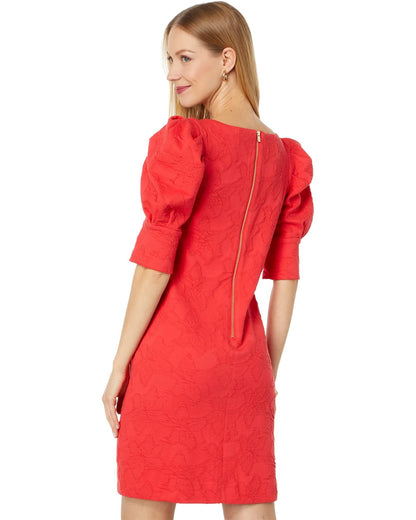 Knowles Elbow Sleeve Dress - Ruby Red